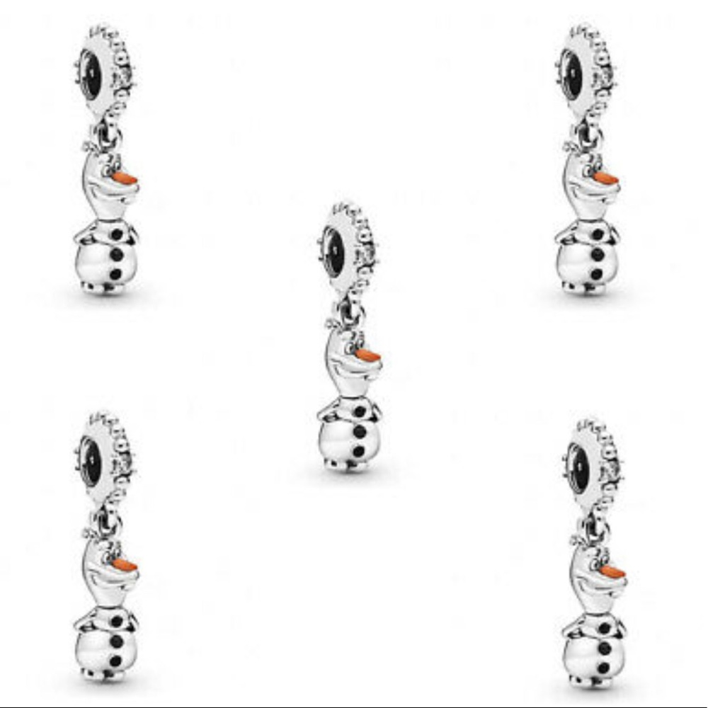 New Disney Olaf 925-White Gold Charm Bead - Picture 2 of 5
